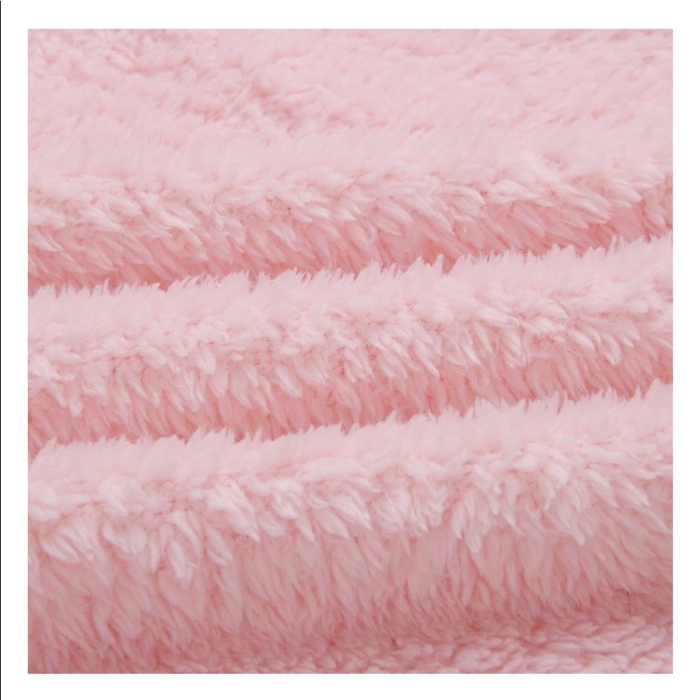 1 Left! Pink Oversized Cozy Teddy Sweater W/ Hood - Picture 6 of 7